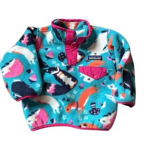 Patagonia Baby Synchilla Snap-T Fleece Pullover Infant girl 6-12 months Blue
